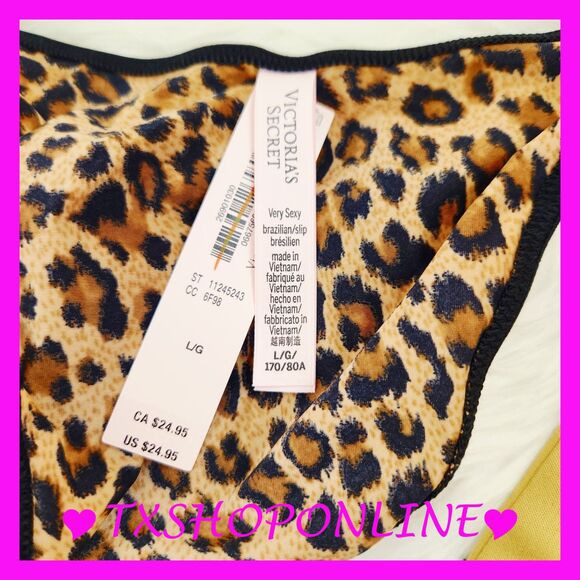 💗👙Victoria's Secret Animal Print VS Bling Logo Thong Panty 👙💗 - Picture 5 of 5